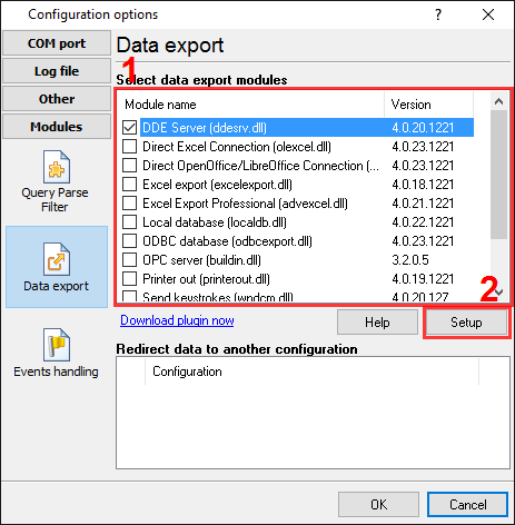 Pressure data logger. Data export plug-ins