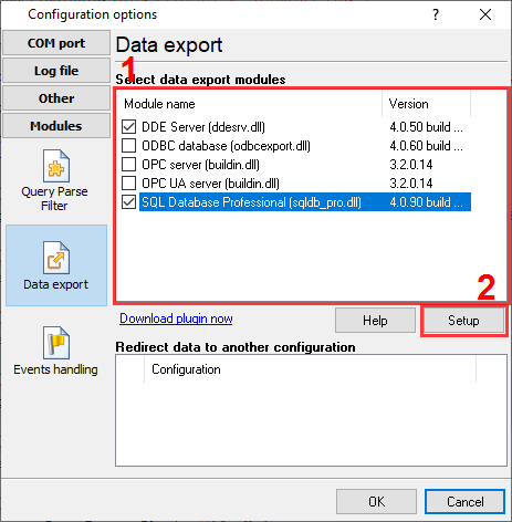 The data export module