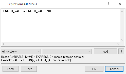 Defining a formula for postprocessing