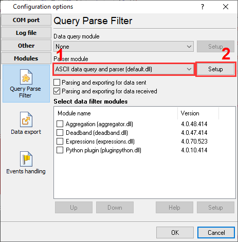 Selecting the parser