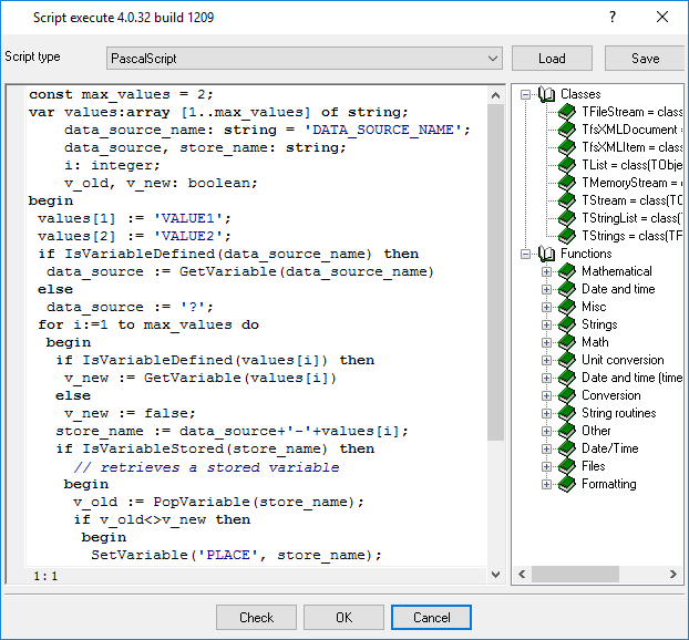 Data processing script