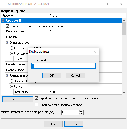 Entering a device address