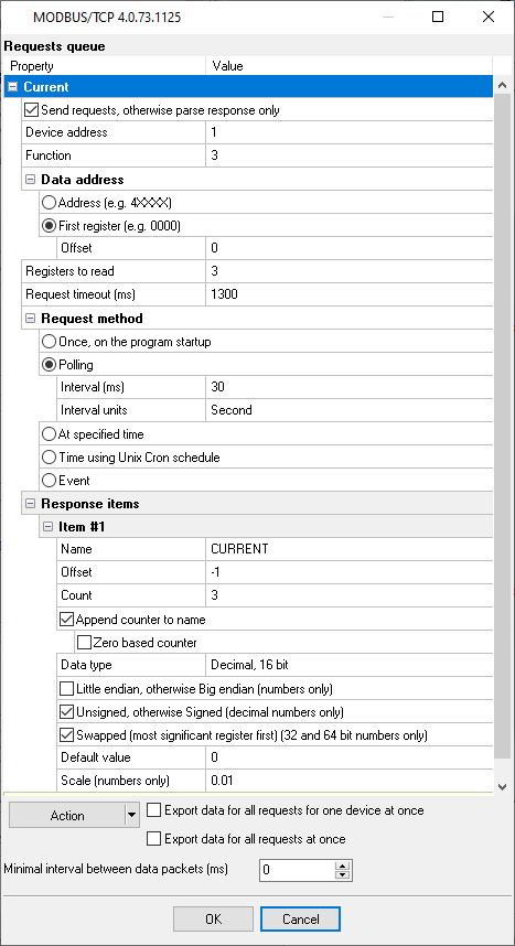 MODBUS request #1