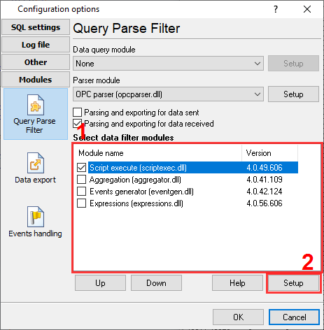 Selecting the Script Execute plugin