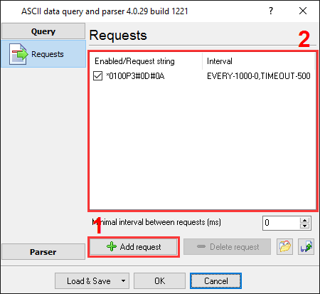 Pressure data logger. Data query.