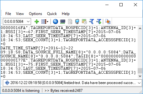 successful data write message