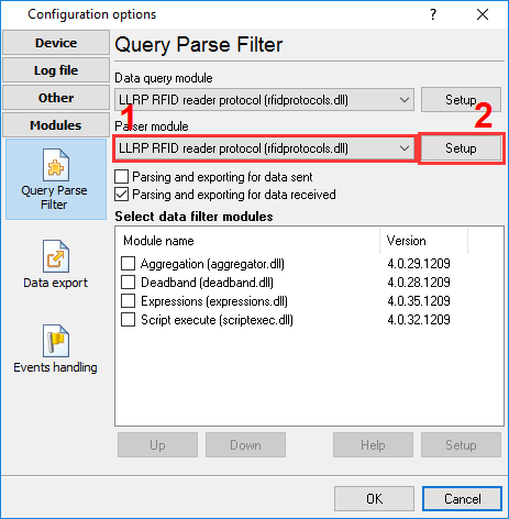 Selecting the parser module