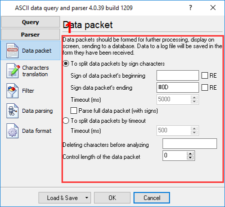 Parser settings