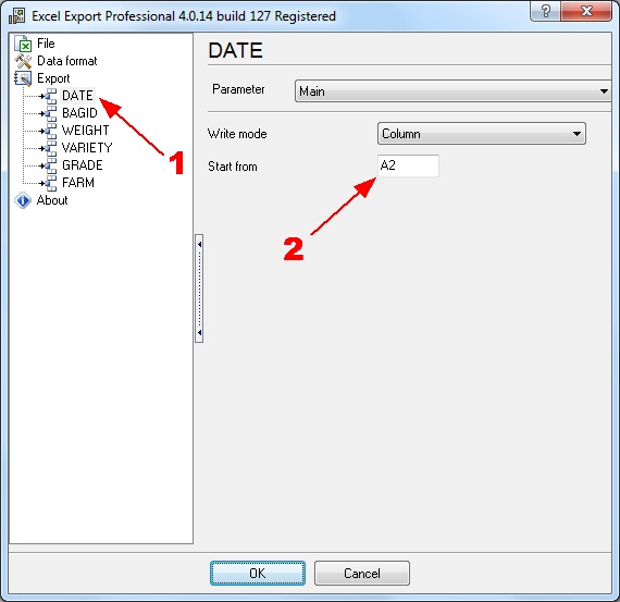 Parser item. Start cell