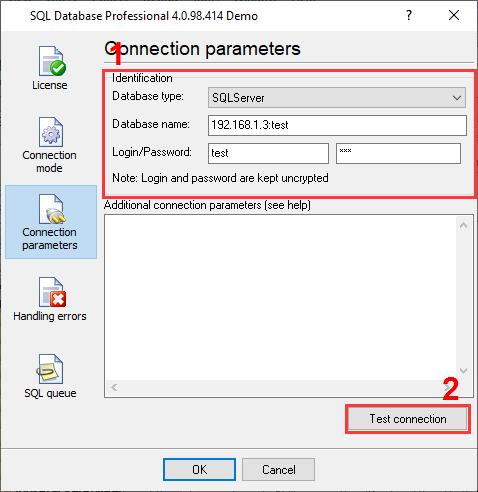 Connection parameters