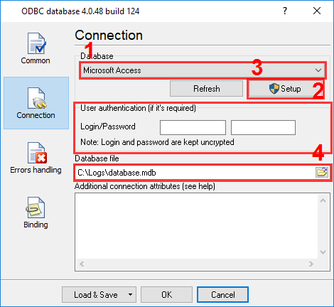 Database connection settings