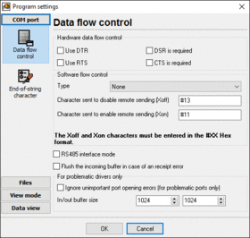 Data flow control options