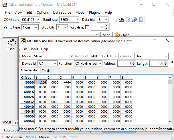 MODBUS RTU & ASCII add-on