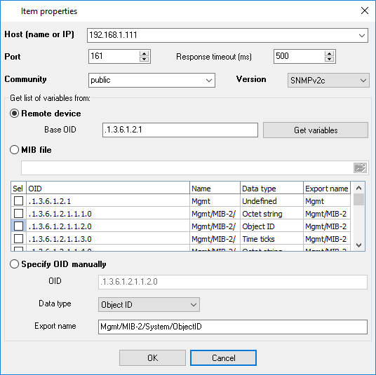 Item properties Item properties