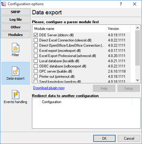 Data export plugins