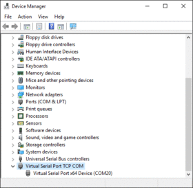 New virtual COM port in Devices Manager