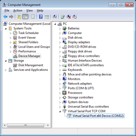 Virtual COM port in Devices Manager