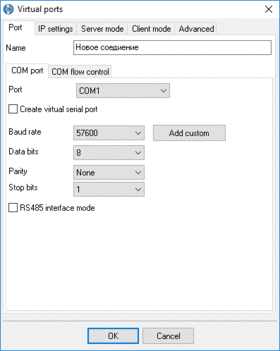 COM port settings
