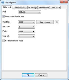 COM port settings