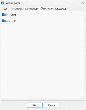 Client mode settings
