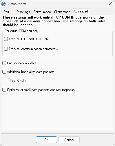 Advanced tab with every option unchecked