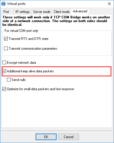 Keep-alive mode parameters