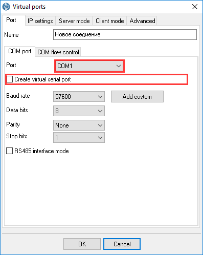 Settings on the client computer