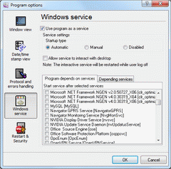 Windows service mode