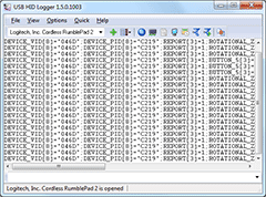 USB HID Logger view